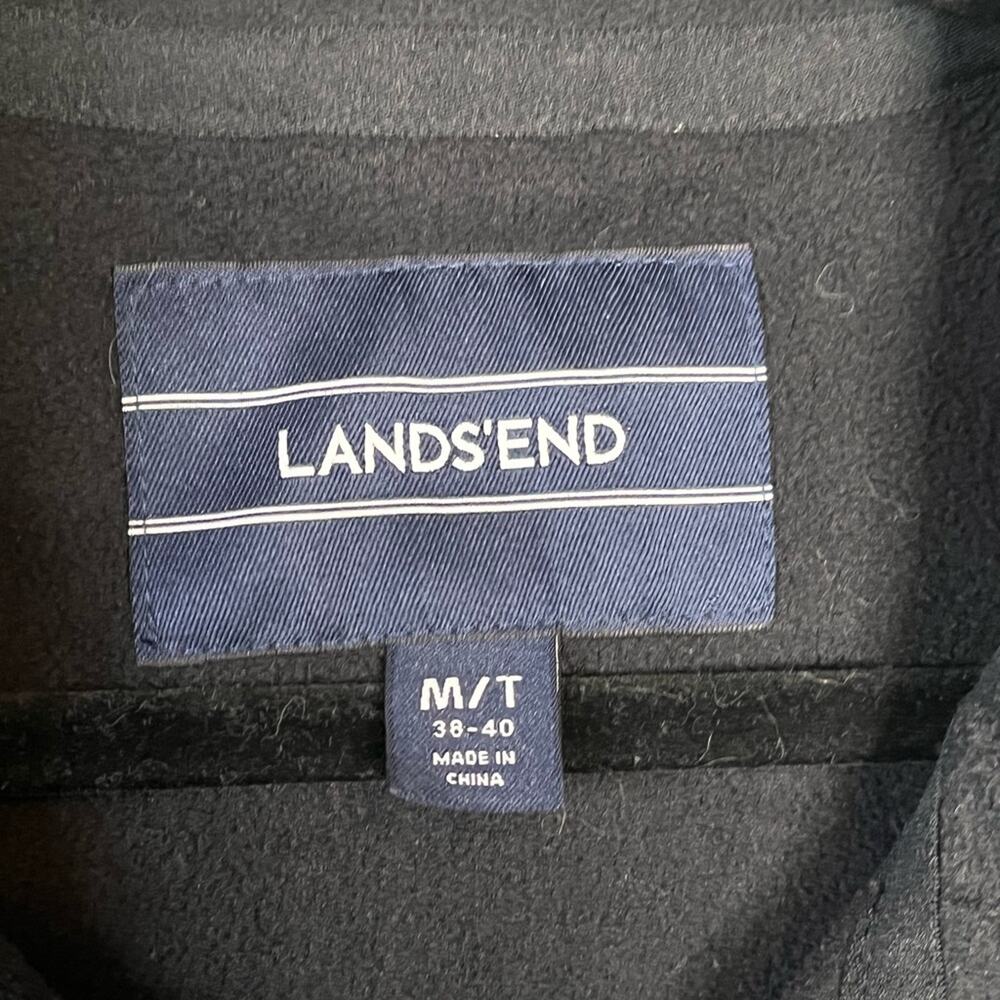 LANDS’ END Black Fleece Zip Vest Outdoor Hiking Camping Men’s Medium Tall - Picture 4 of 5